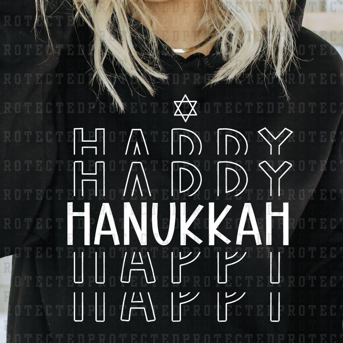 HAPPY HANUKKAH *SINGLE COLOR* - DTF TRANSFER