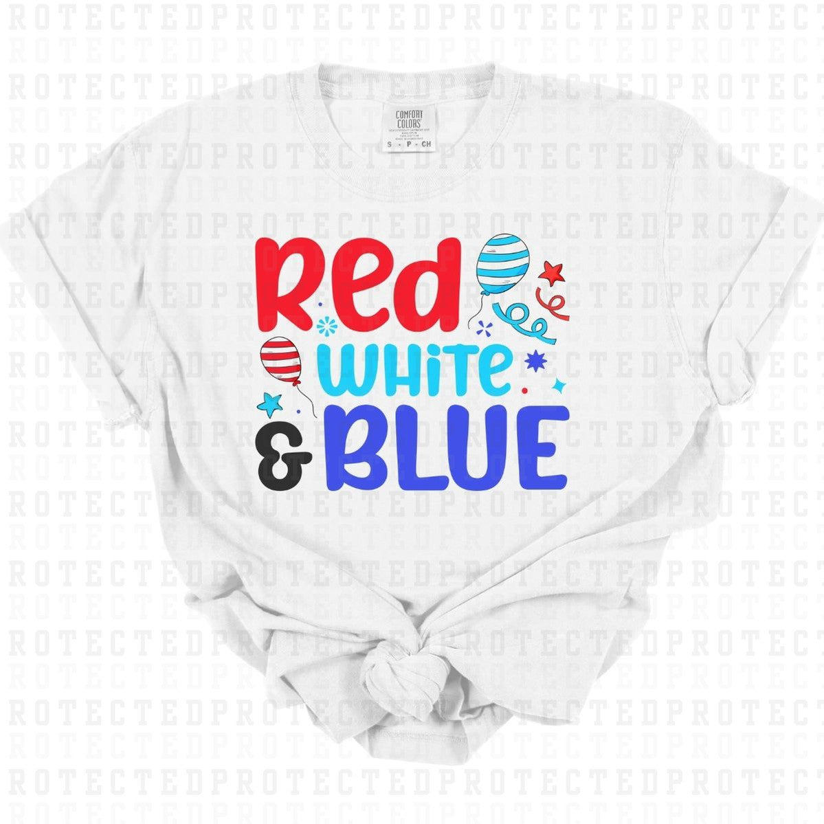 RED WHITE & BLUE - DTF TRANSFER