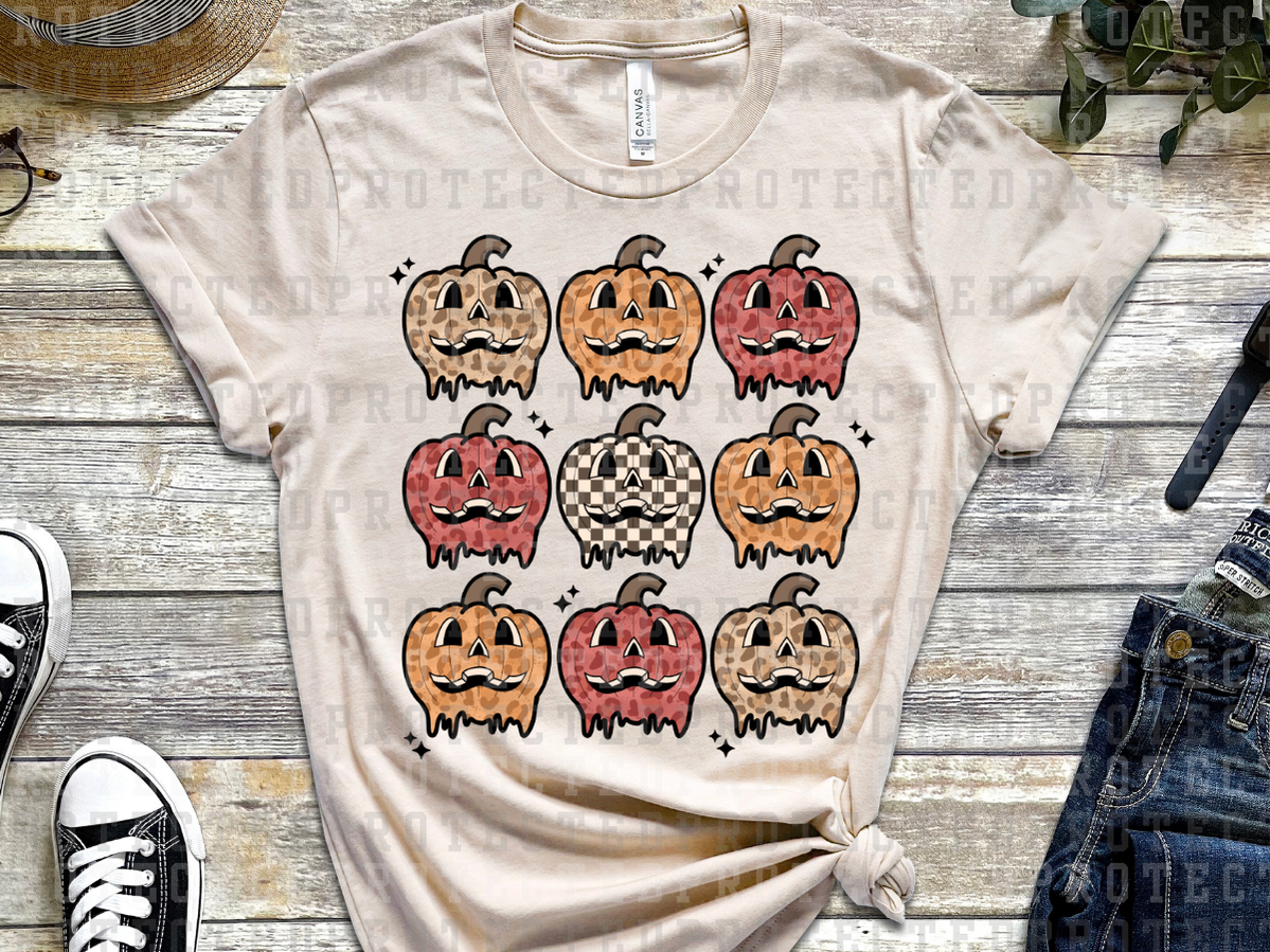 NINE PUMPKINS - LEOPARD BROWN/ORANGE/RED + CHECKERED PUMPKIN - DTF TRANSFERS