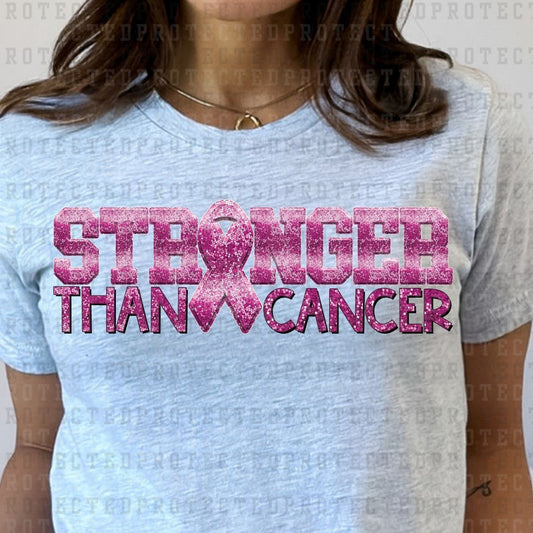 FAUX SEQUIN STRONGER THAN CANCER - DTF TRANSFER