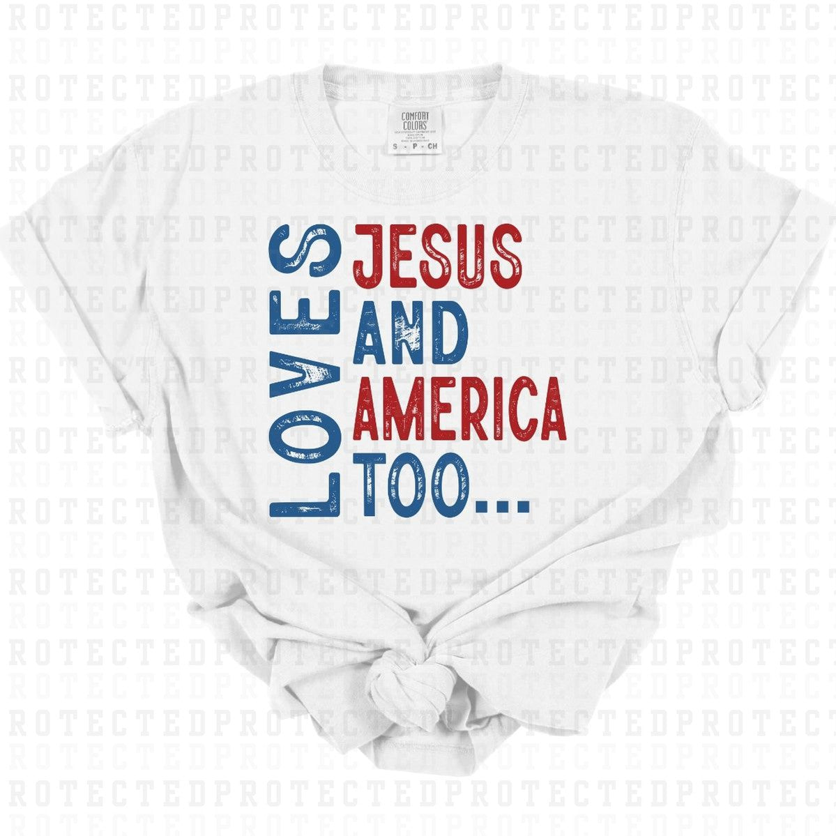 LOVES JESUS & AMERICA TOO - DTF TRANSFER