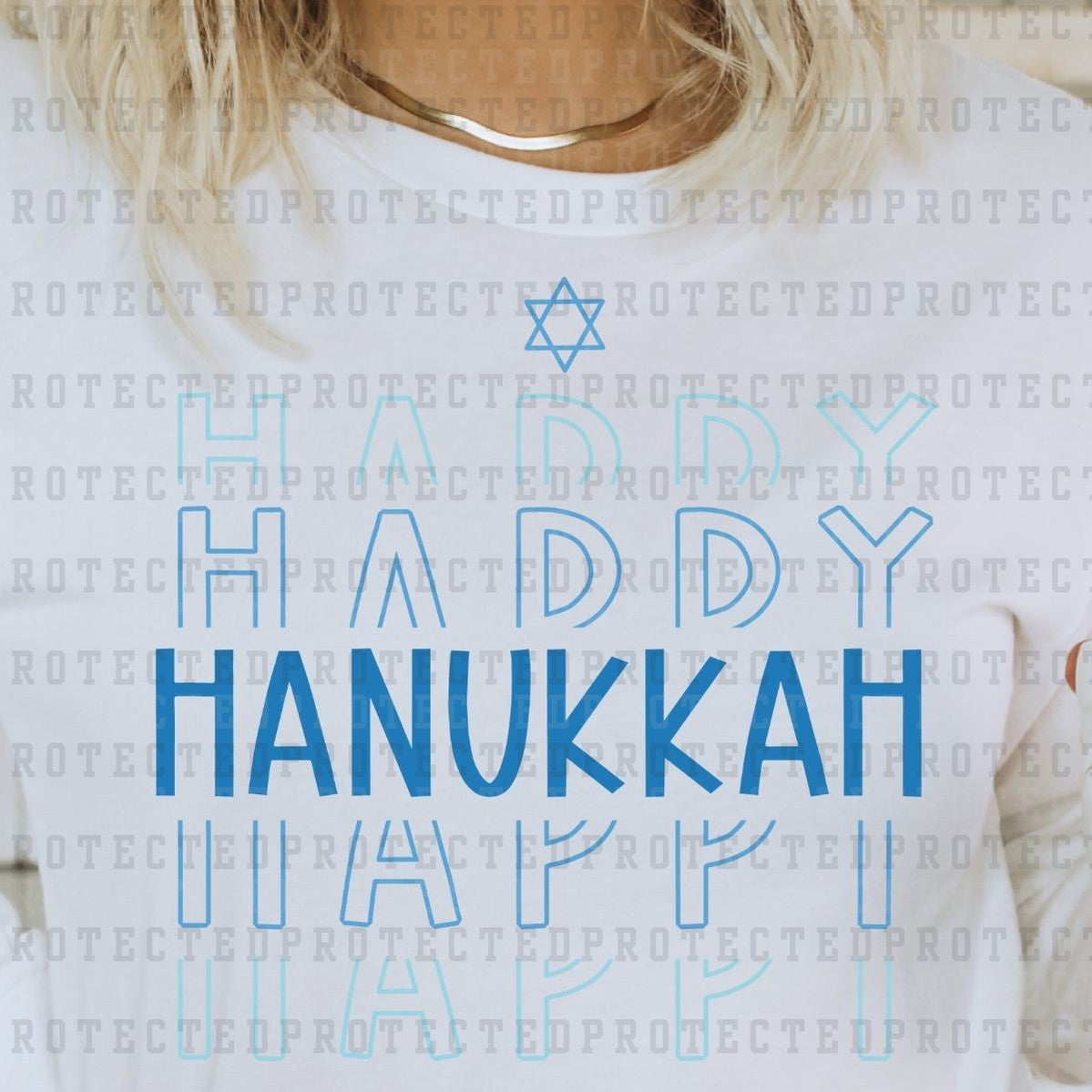 HAPPY HANUKKAH *SINGLE COLOR* - DTF TRANSFER