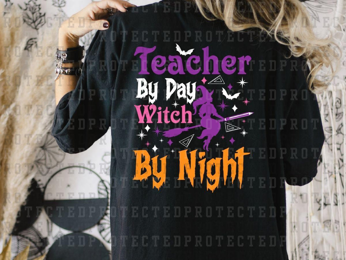 TEACHER BY DAY, WITCH BY NIGHT - PURPLE WITCH - DTF TRANSFER