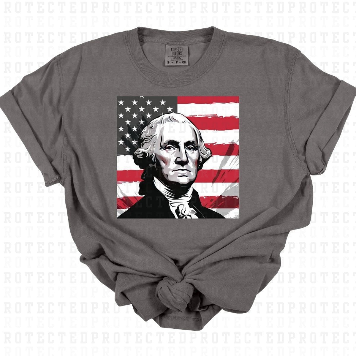 PATRIOTIC GEORGE WASHINGTON - DTF TRANSFER