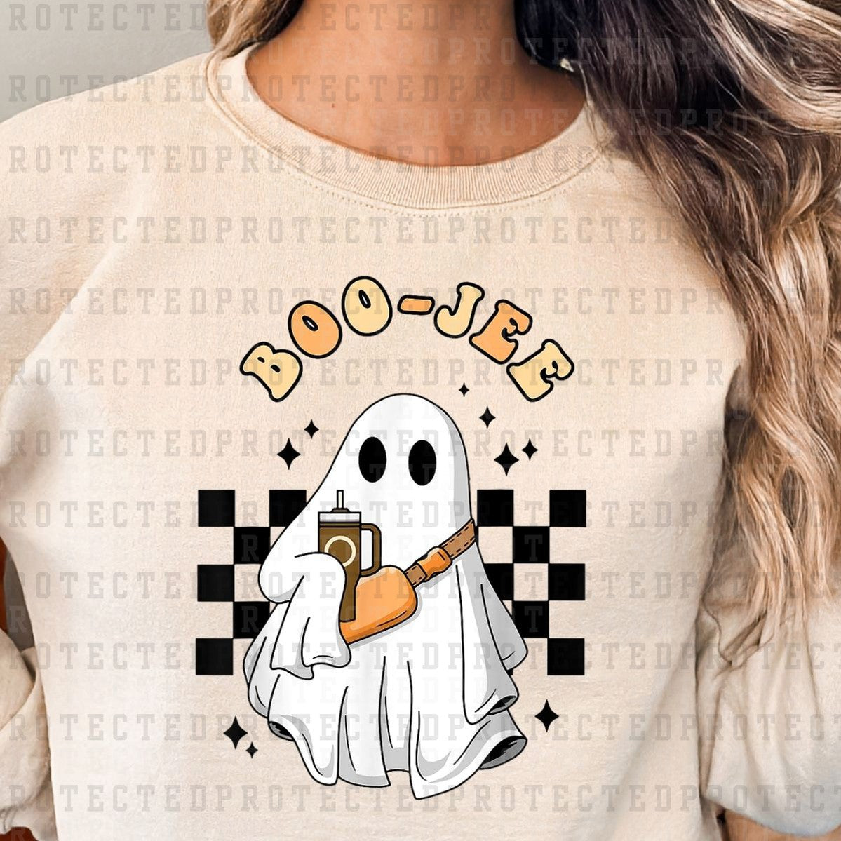 BOO-JEE *GHOST WITH TUMBLER & CROSSBODY* - DTF TRANSFER