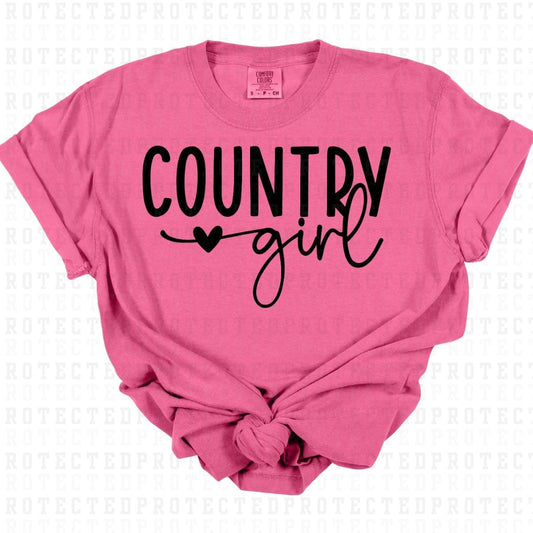 COUNTRY GIRL *BLACK - SINGLE COLOR* - DTF TRANSFER