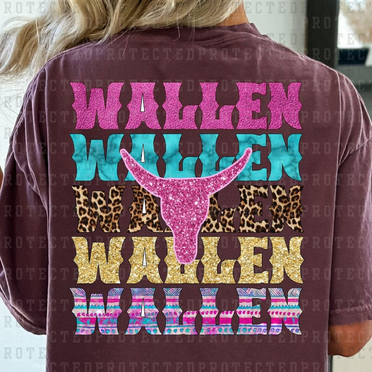 WALLEN *BRIGHT COLORS W/ FAUX SEQUIN* - DTF TRANSFER