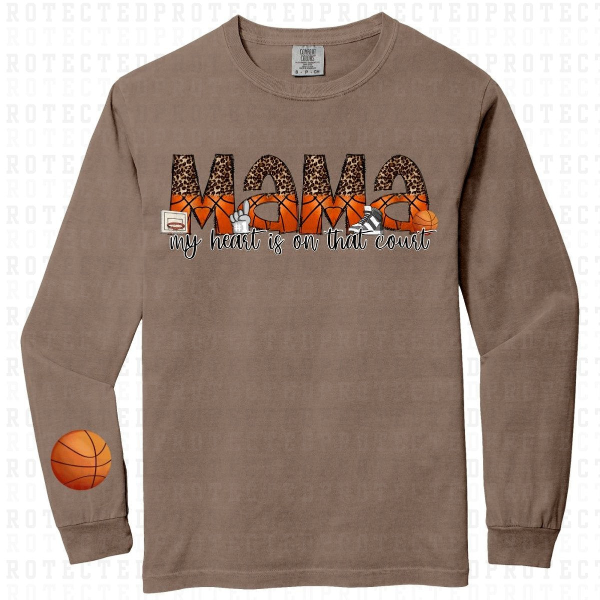 MAMA MY HEART IS ON THAT COURT *SLEEVE DESIGN COMES IN 4"* (FULL FRONT/1 SLEEVE) - DTF TRANSFER