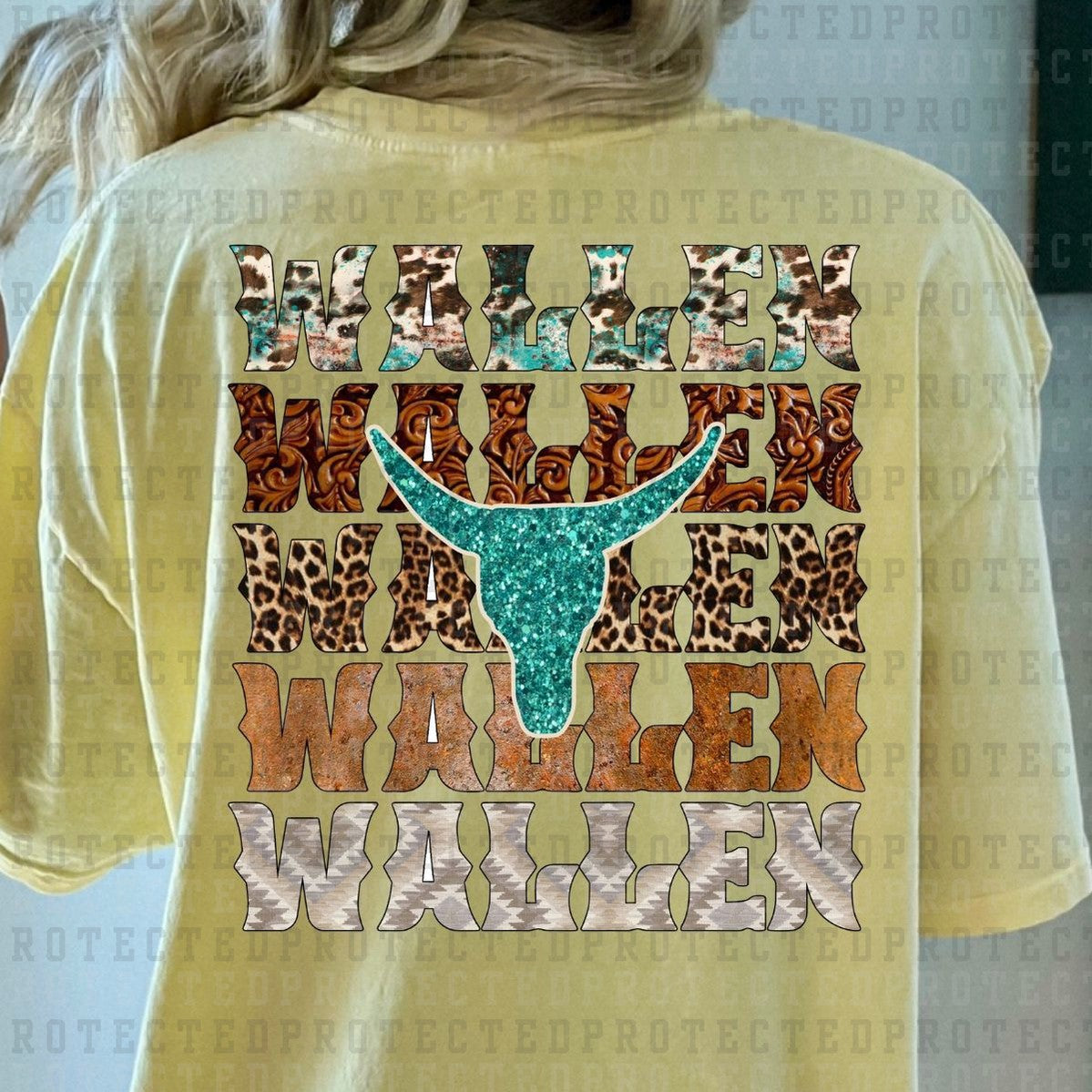 WALLEN *NEUTRAL COLORS W/ FAUX SEQUIN* - DTF TRANSFER