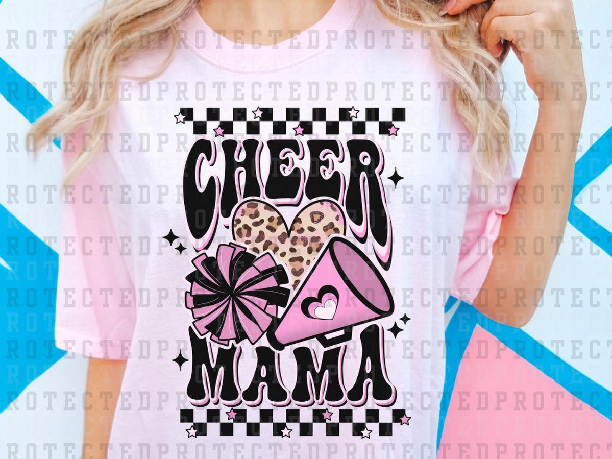 PINK CHEER MAMA - BLACK - DTF TRANSFER