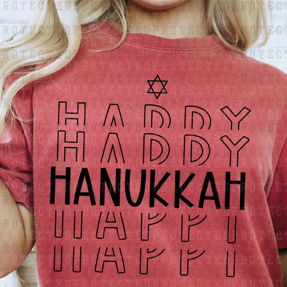 HAPPY HANUKKAH *SINGLE COLOR* - DTF TRANSFER