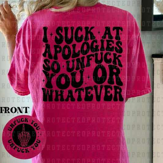 UNF*CK YOU (SINGLE COLOR/POCKET/BACK) - DTF TRANSFER