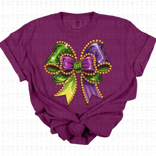 COQUETTE MARDI GRAS BOW - DTF TRANSFER