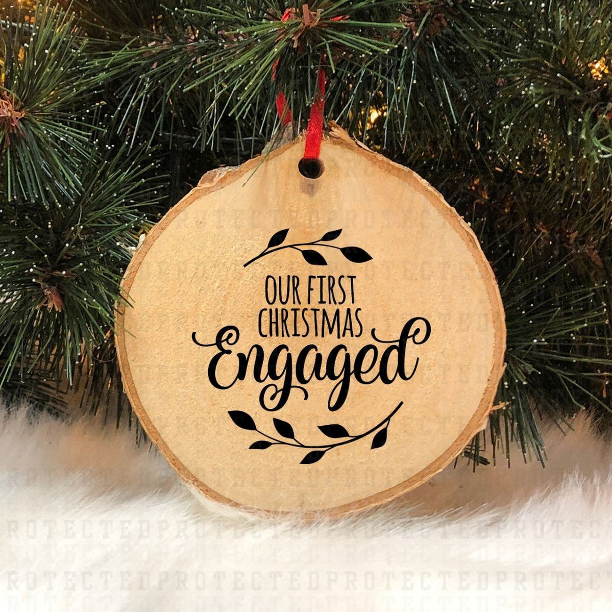 OUR FIRST CHRISTMAS ENGAGED *SINGLE COLOR* - DTF TRANSFER