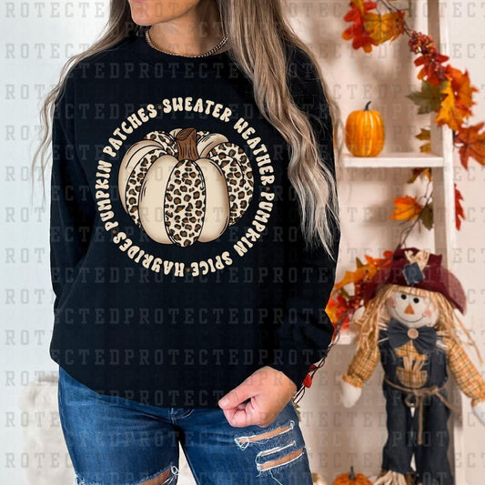 SWEATER WEATHER - CREAM/LEO PUMPKIN - DTF TRANSFER