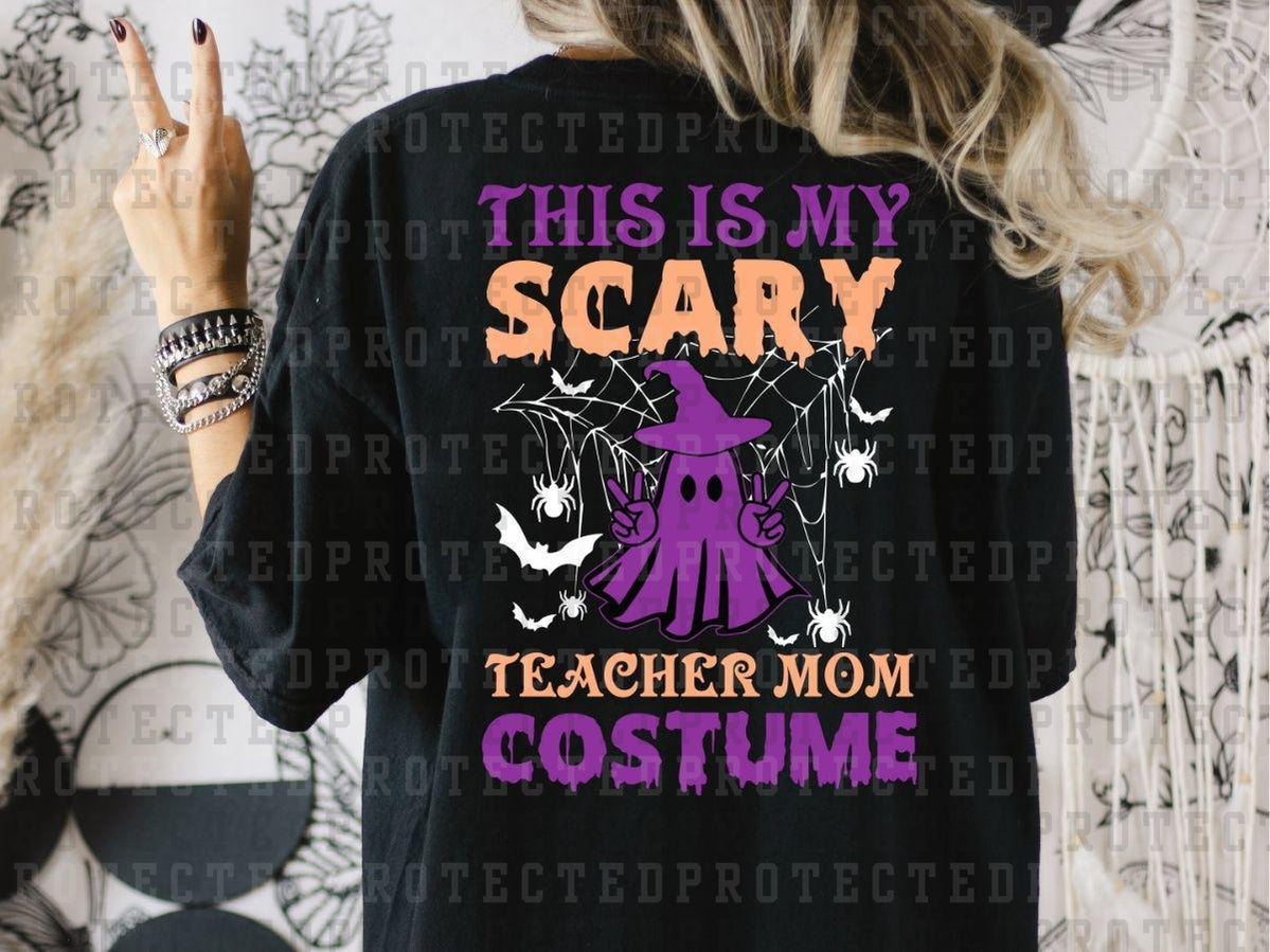 THIS IS MY SCARY TEACHER MOM COSTUME - PURPLE GHOST WITCH HAT - DTF TRANSFER