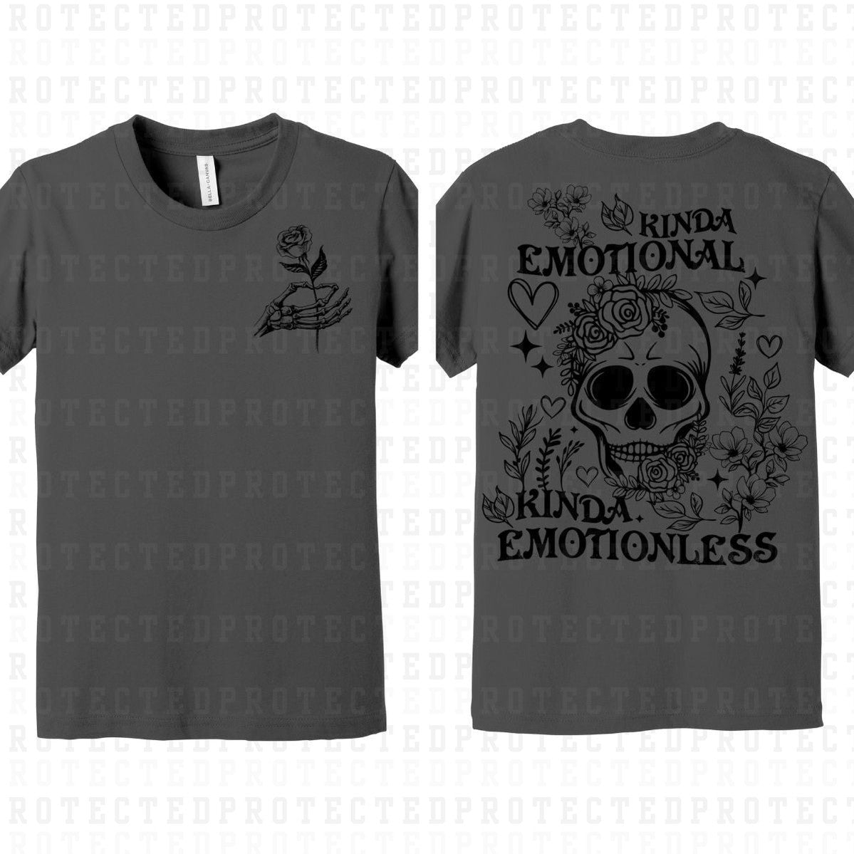 EMOTIONAL EMOTIONLESS (SINGLE COLOR/POCKET+BACK) - DTF TRANSFER