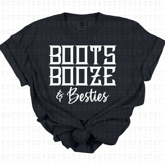 BOOTS BOOZE & BESTIES *SINGLE COLOR* - DTF TRANSFER