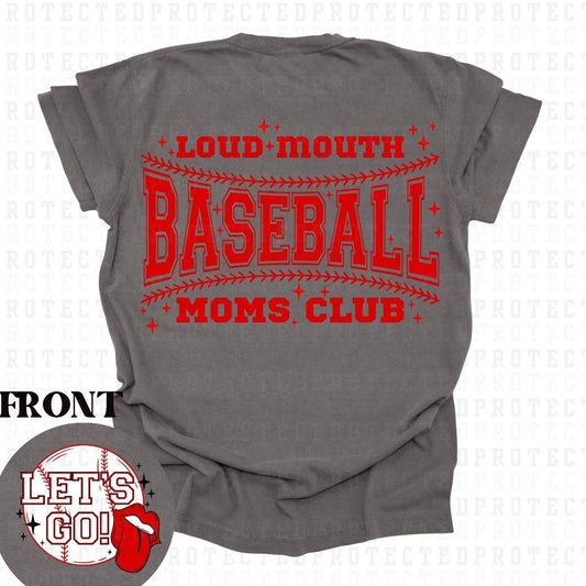 BASEBALL MOM CLUB (POCKET/BACK) - DTF TRANSFER