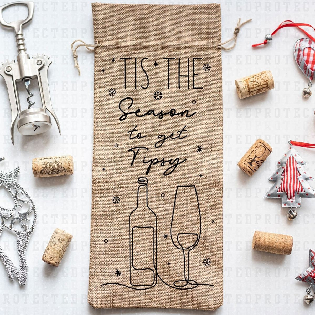 TIS THE SEASON TO GET TIPSY *SINGLE COLOR* - DTF TRANSFER