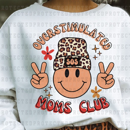 OVERSTIMULATED MOMS CLUB *DARK SMILEY* - DTF TRANSFER