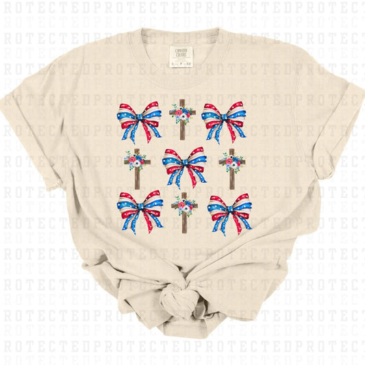 COQUETTE PATRIOTIC CROSS & BOWS - DTF TRANSFER