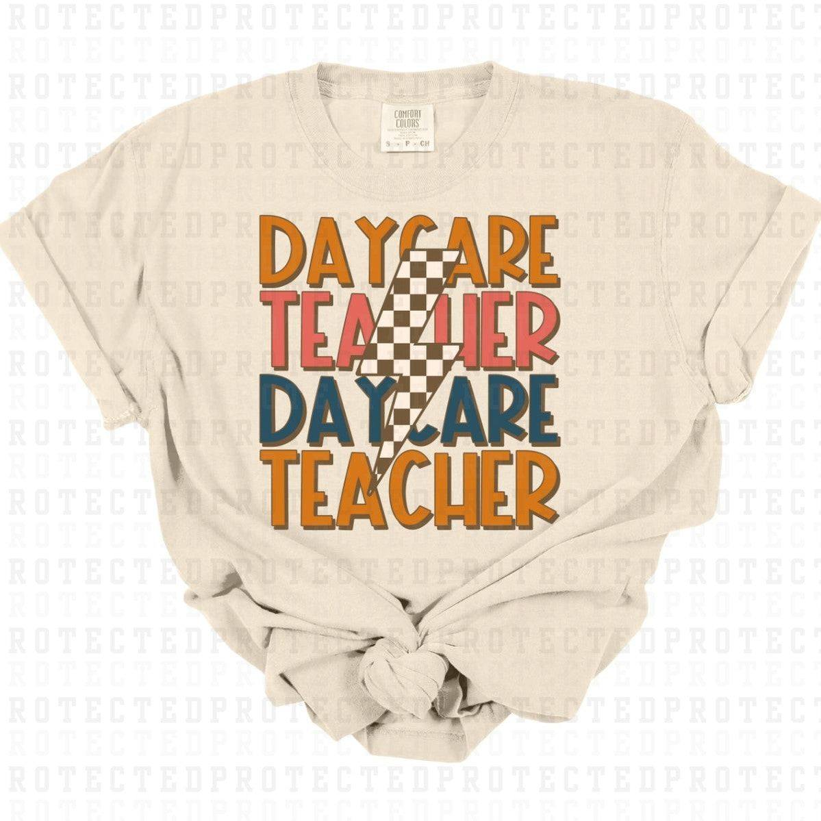 DAYCARE TEACHER 2X *W/LIGHTENING BOLT* - DTF TRANSFER