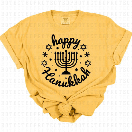 HAPPY HANUKKAH *SINGLE COLOR* - DTF TRANSFER