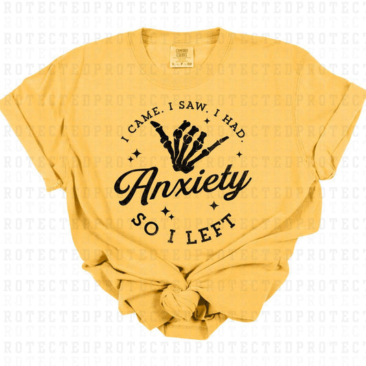 I CAME I SAW I HAD ANXIETY *SINGLE COLOR* - DTF TRANSFER