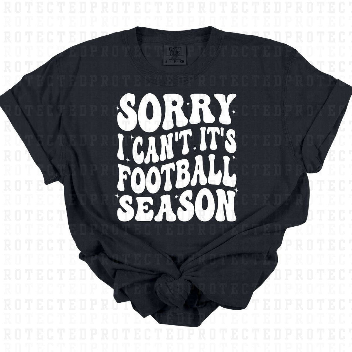 SORRY CANT FOOTBALL *SINGLE COLOR* - DTF TRANSFER