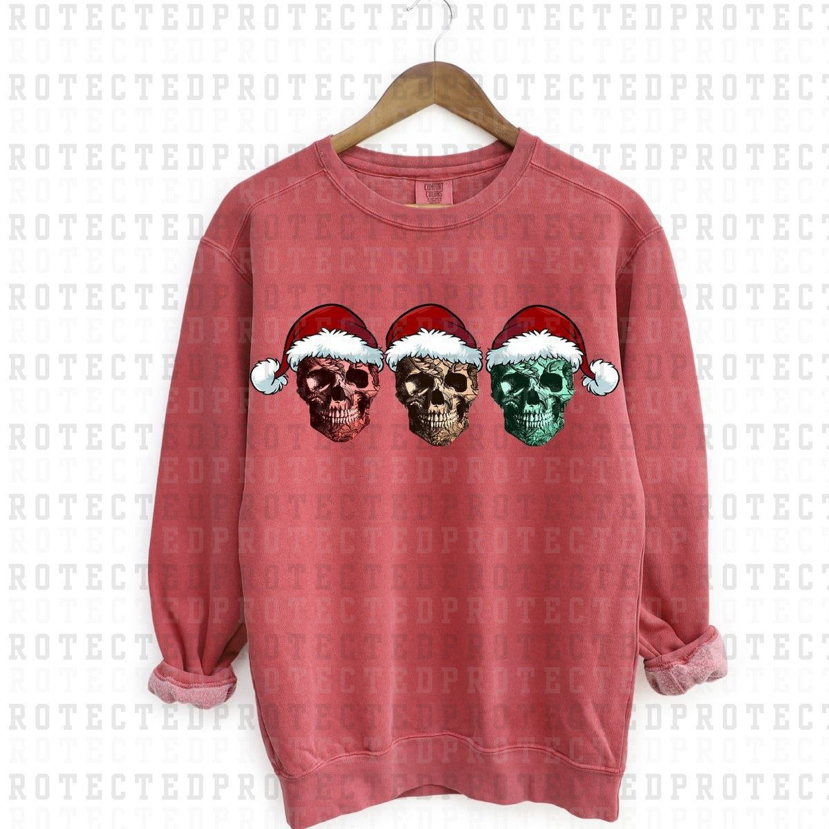 3 SANTA SKULLS - DTF TRANSFER