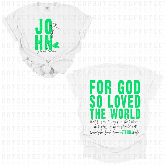 JOHN 3:16 (FULL FRONT/FULL BACK)