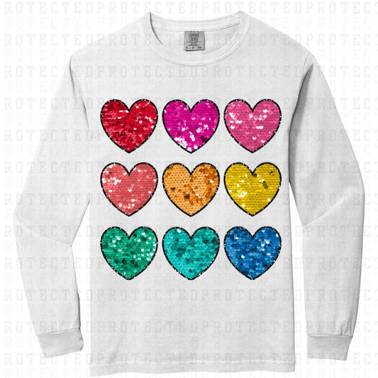 HEARTS *FAUX SEQUIN* - DTF TRANSFER