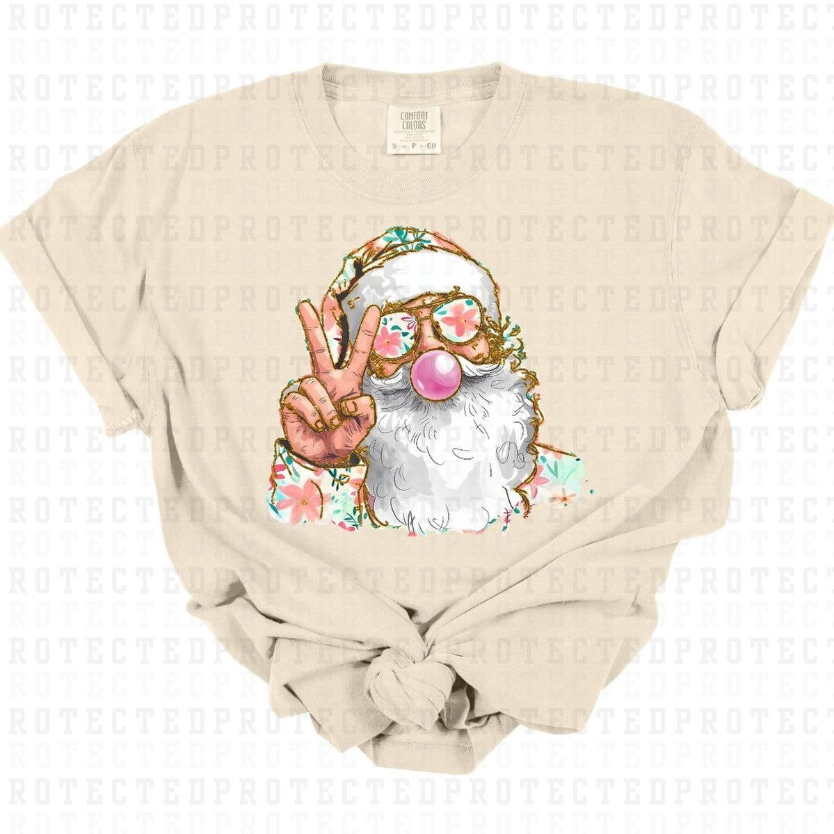 BUBBLE GUM SANTA *FAUX SEQUIN* - DTF TRANSFER