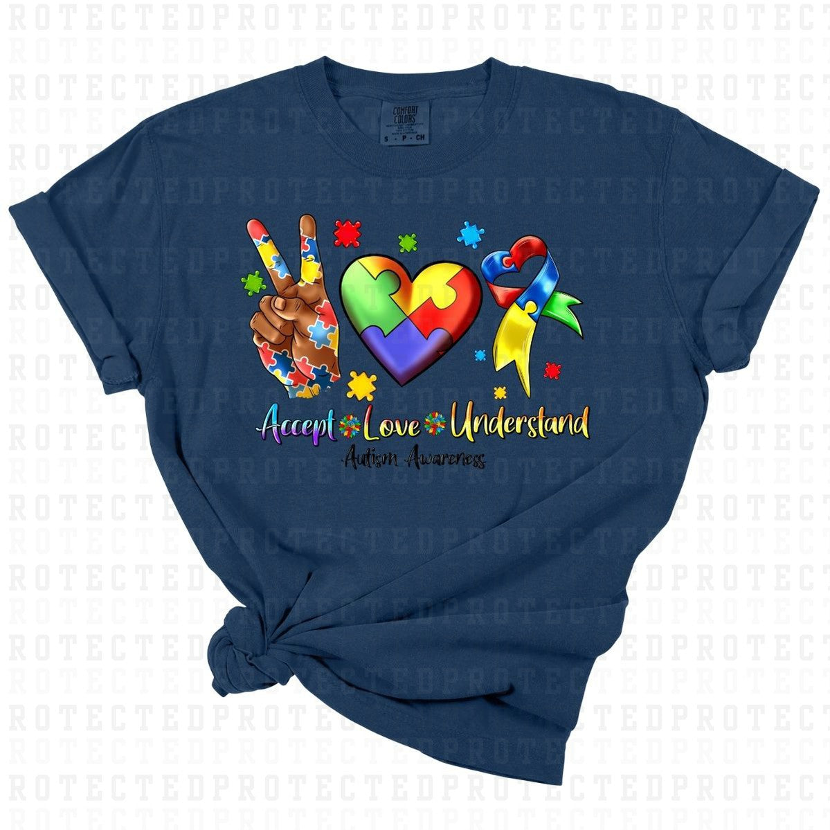 ACCEPT LOVE UNDERSTAND AUTISM AWARENESS - DTF TRANSFER