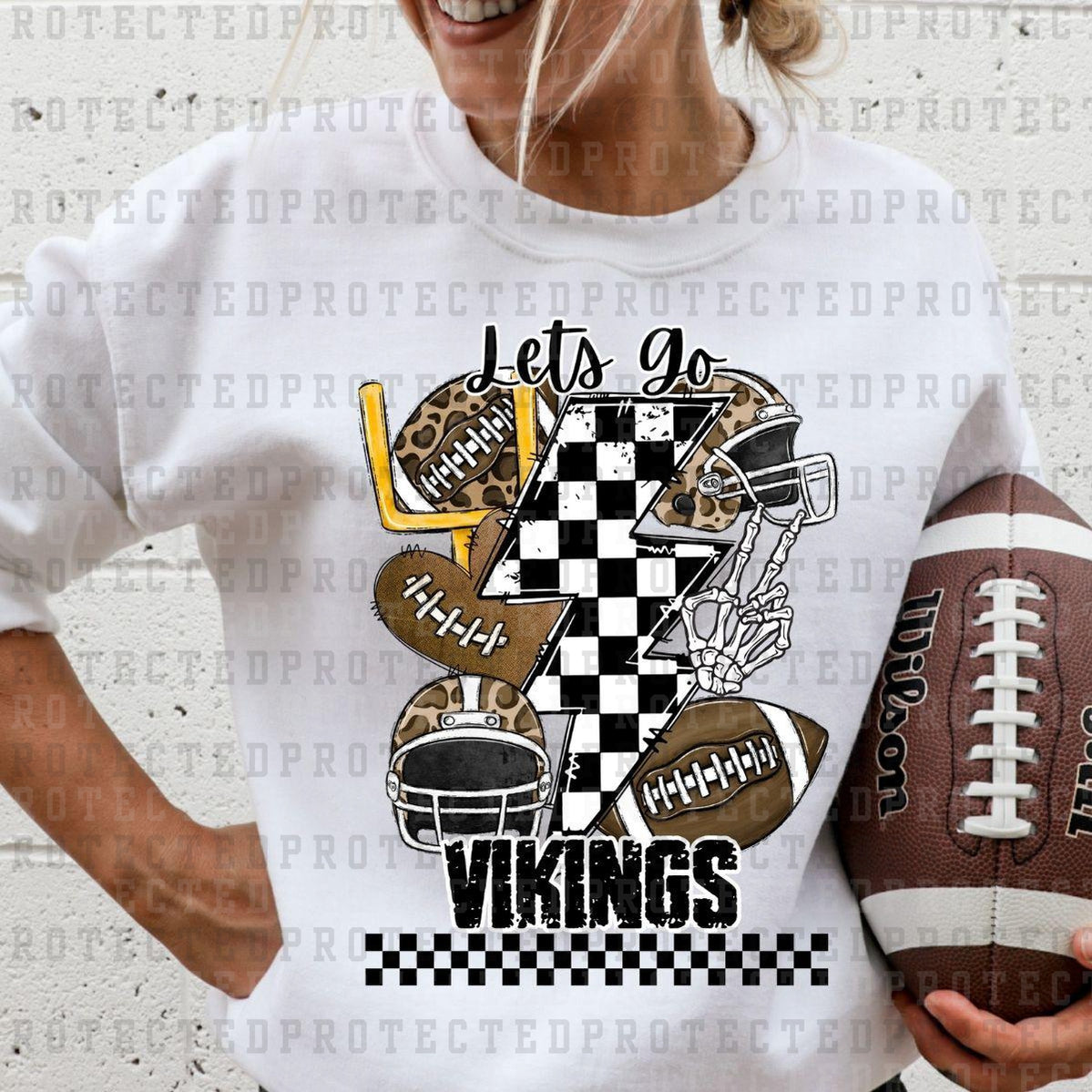 FOOTBALL LETS GO VIKINGS - DTF TRANSFER