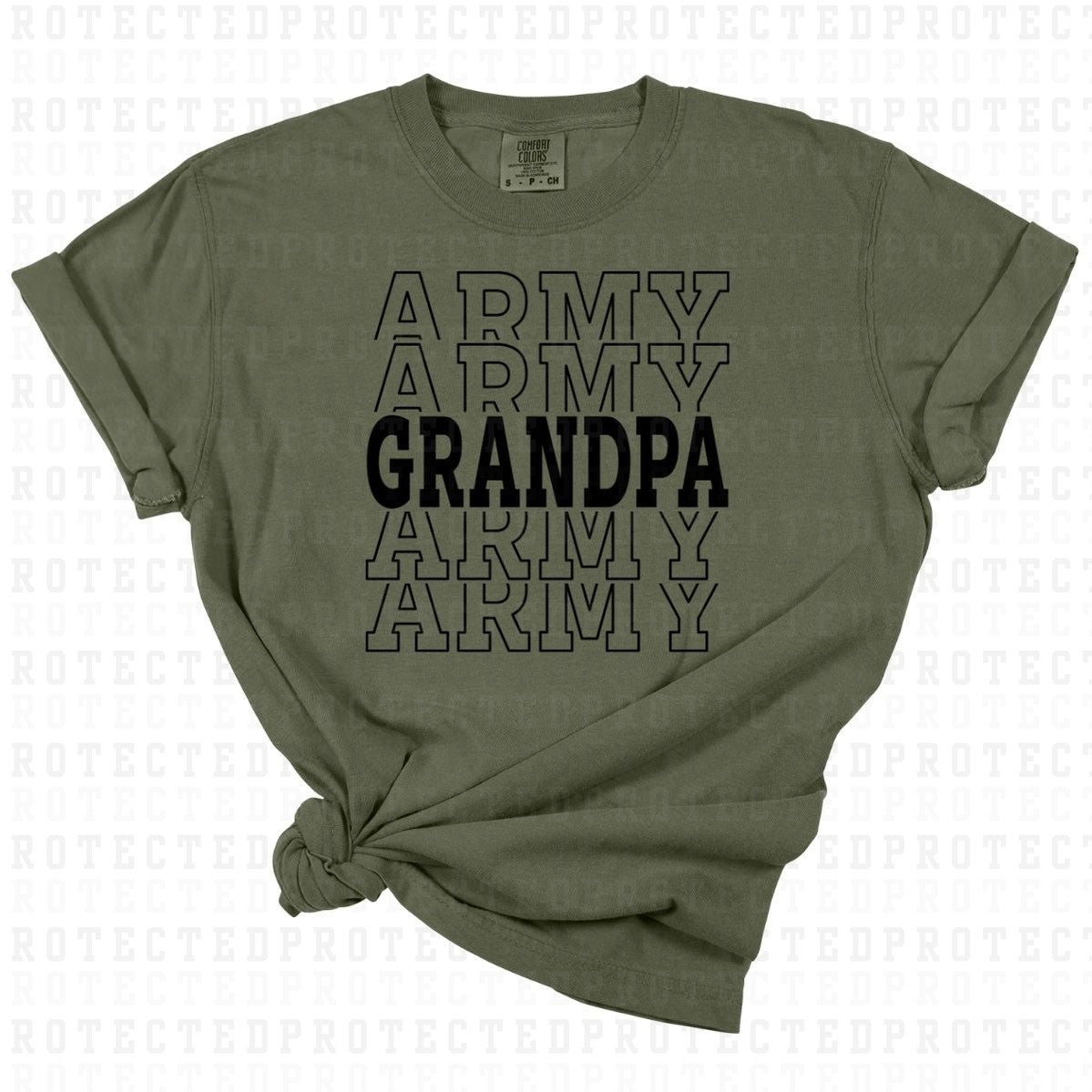 ARMY GRANDPA *SINGLE COLOR* - DTF TRANSFER