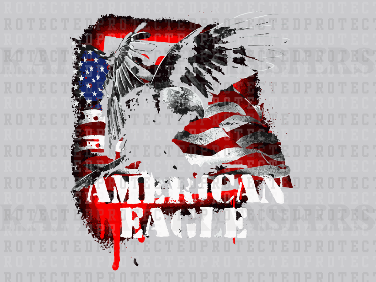 AMERICAN EAGLE *BLACK SHIRT DESIGN* - DTF TRANSFER