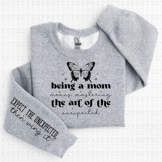 BEING A MOM *SINGLE COLOR - SLEEVE DESIGN COMES IN 6"* (FULL FRONT/1 SLEEVE) - DTF TRANSFER