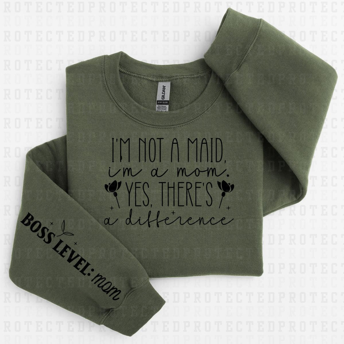 IM NOT A MAID *SINGLE COLOR - SLEEVE DESIGN COMES IN 6"* (FULL FRONT/1 SLEEVE) - DTF TRANSFER