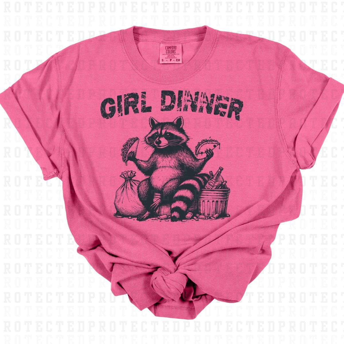 GIRL DINNER *BLACK - SINGLE COLOR* - DTF TRANSFER