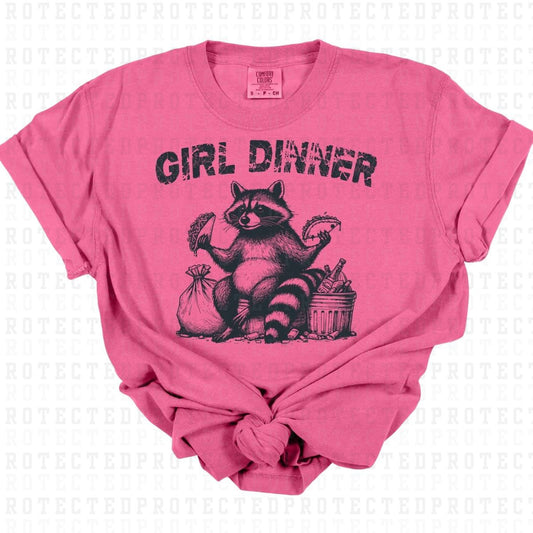 GIRL DINNER *BLACK - SINGLE COLOR* - DTF TRANSFER