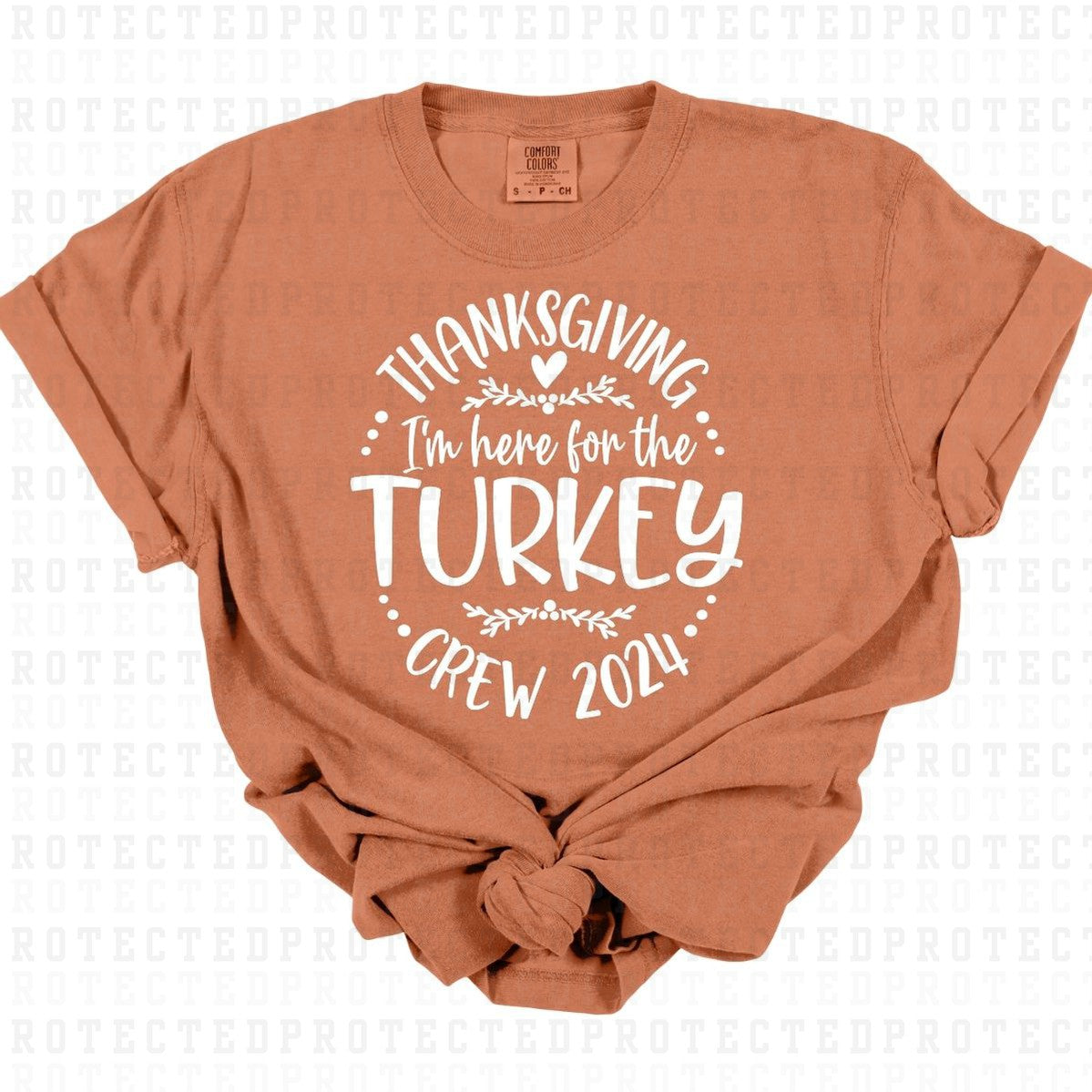 HERE FOR THE TURKEY *SINGLE COLOR* - DTF TRANSFER