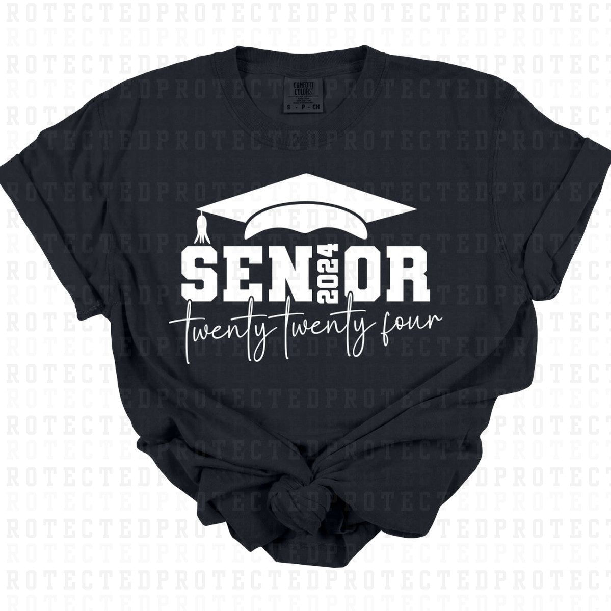 SENIOR TWENTY TWENTY FOUR *WHITE - SINGLE COLOR* - DTF TRANSFER