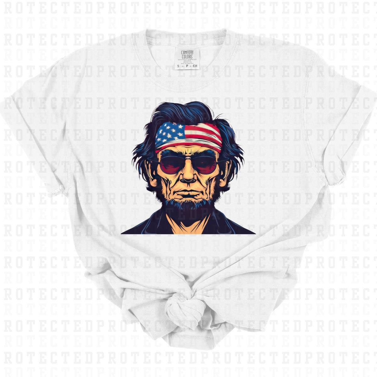 PATRIOTIC ABE LINCOLN - DTF TRANSFER