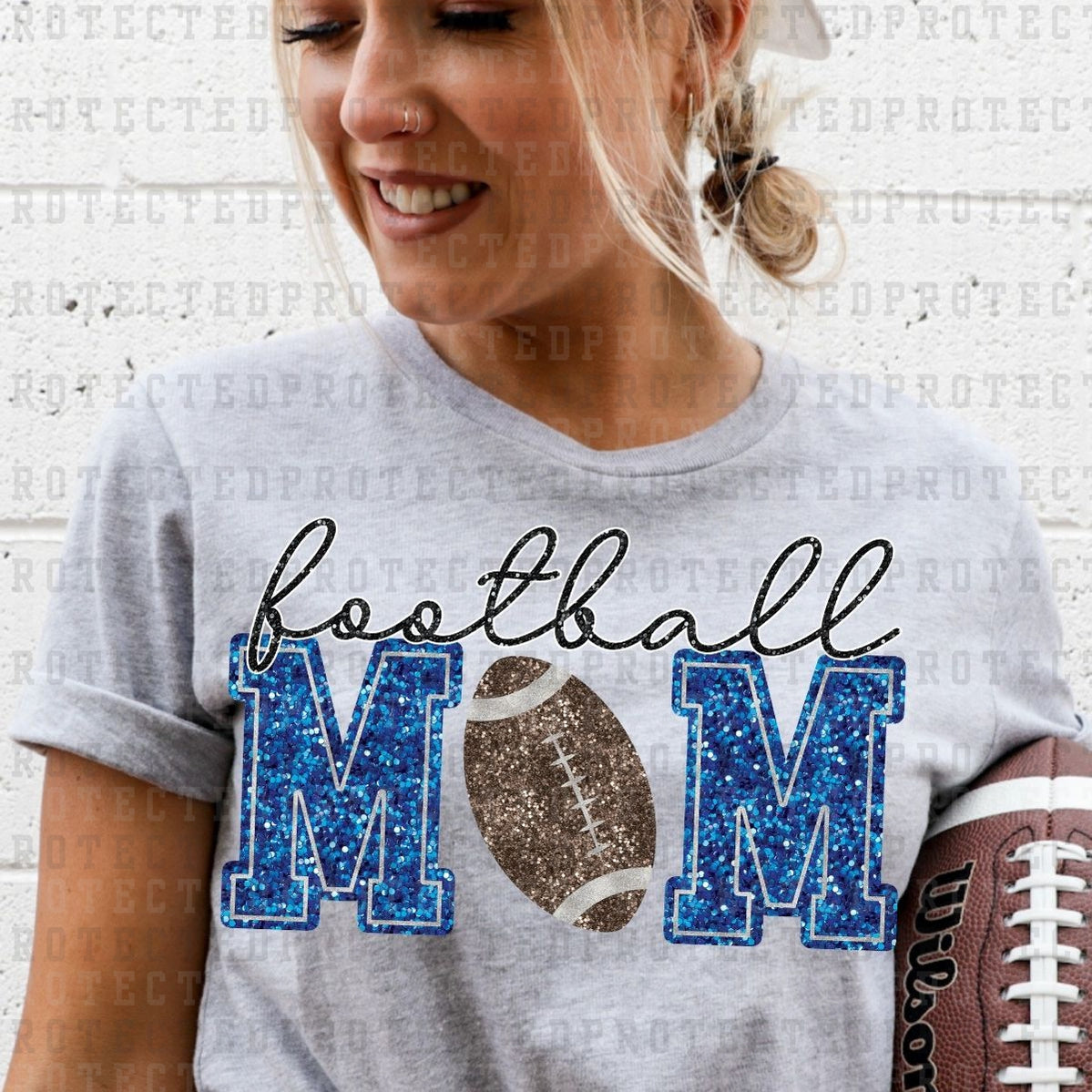 FOOTBALL MOM *FAUX SEQUIN* - DTF TRANSFER – KAI RAE TRANSFERS