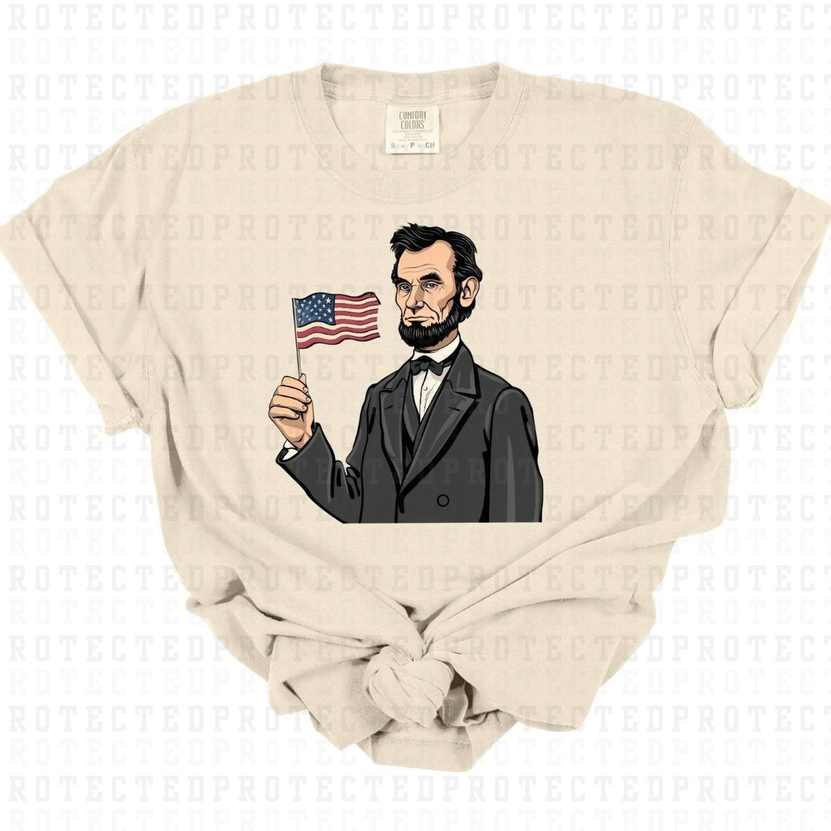 PATRIOTIC ABE LINCOLN - DTF TRANSFER