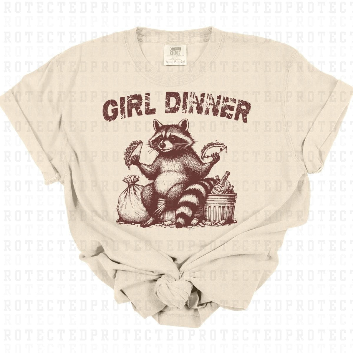 GIRL DINNER *BROWN - SINGLE COLOR* - DTF TRANSFER