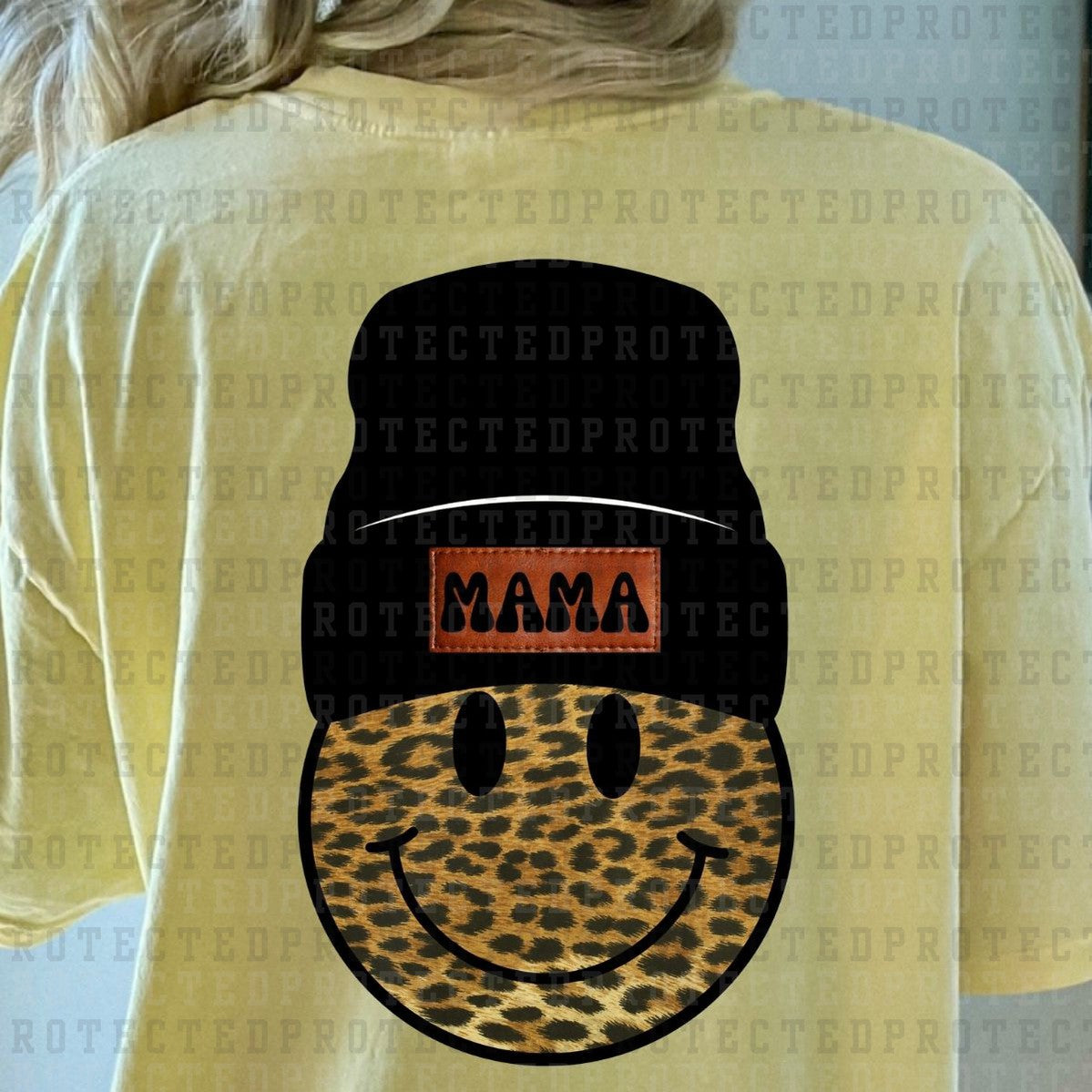 MAMA BEANIE SMILEY ANIMAL PRINT *1* - DTF TRANSFER