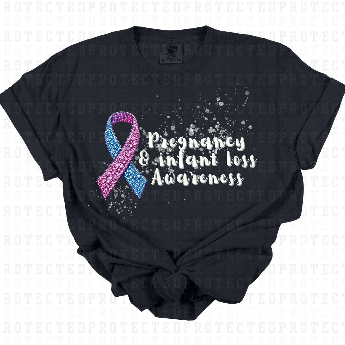 PREGNANCY & INFANT LOSS AWARENESS *FAUX RHINESTONES* - DTF TRANSFER